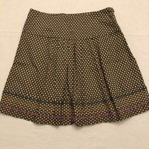 Fossil Brown Polka Dot A-Line Skirt - Medium - 100% Cotton - Lined